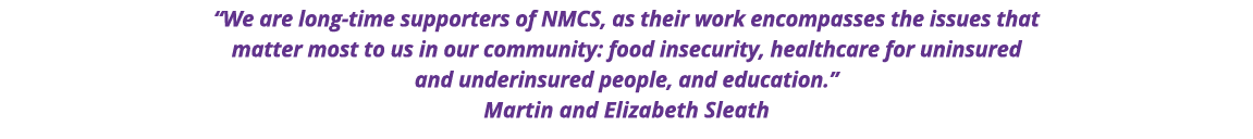  We are long-time supporters of NMCS, as their work encompasses the issues that matter most to us in our community: f   
